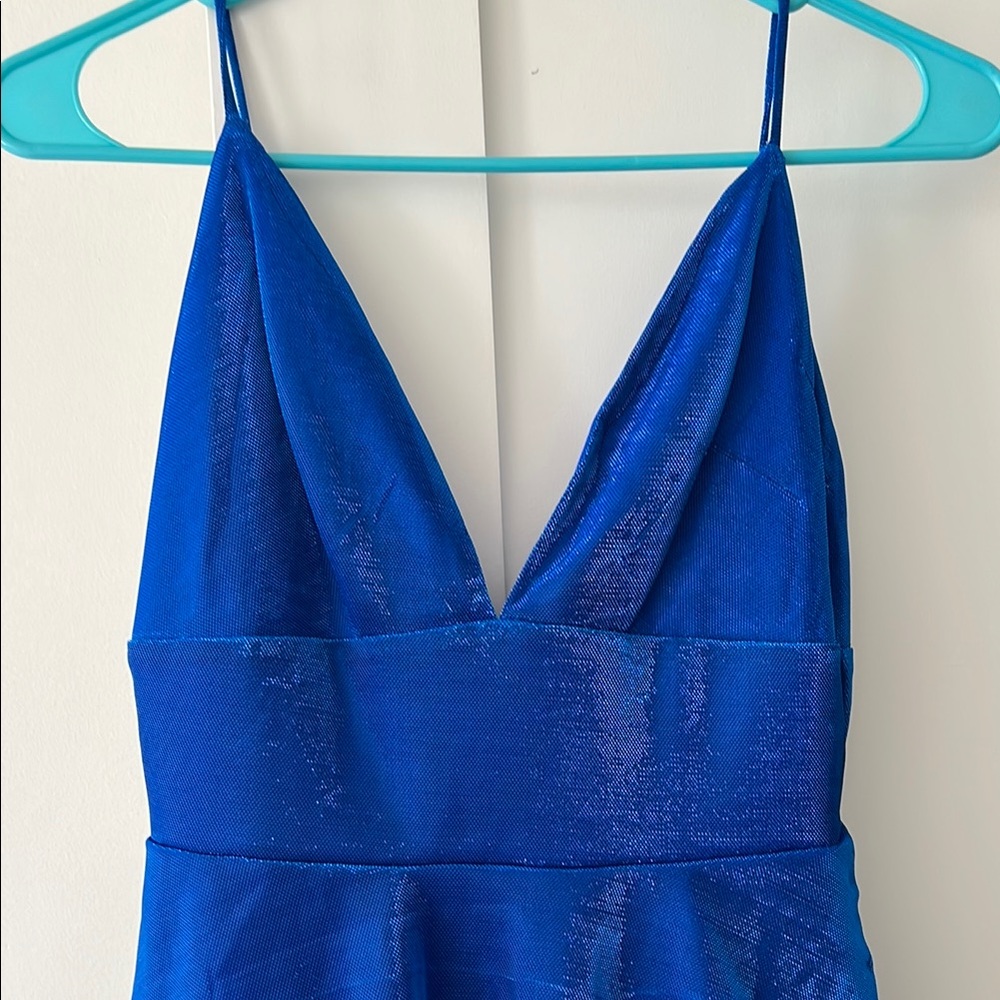 Elegant Blue Tiered Maxi Dress - Picture 4 of 8